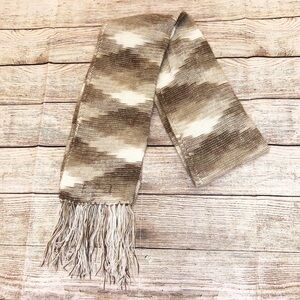 Peruvian Alpaca Collection Brown and Cream Alpaca Scarf
